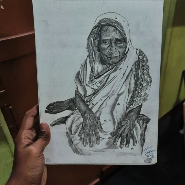 Pencil portrait drawing